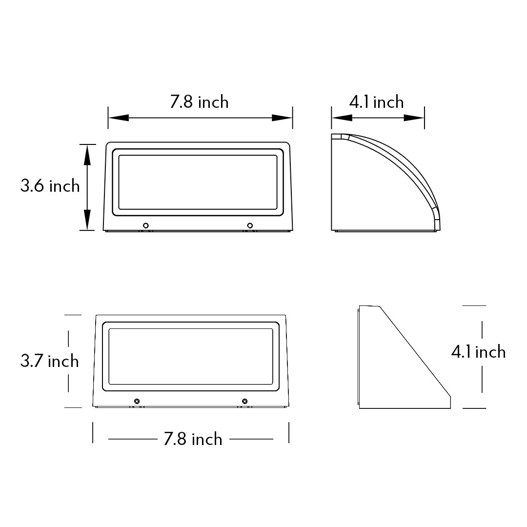 Wide LED Modern Classic Glass Outdoor Wall Light