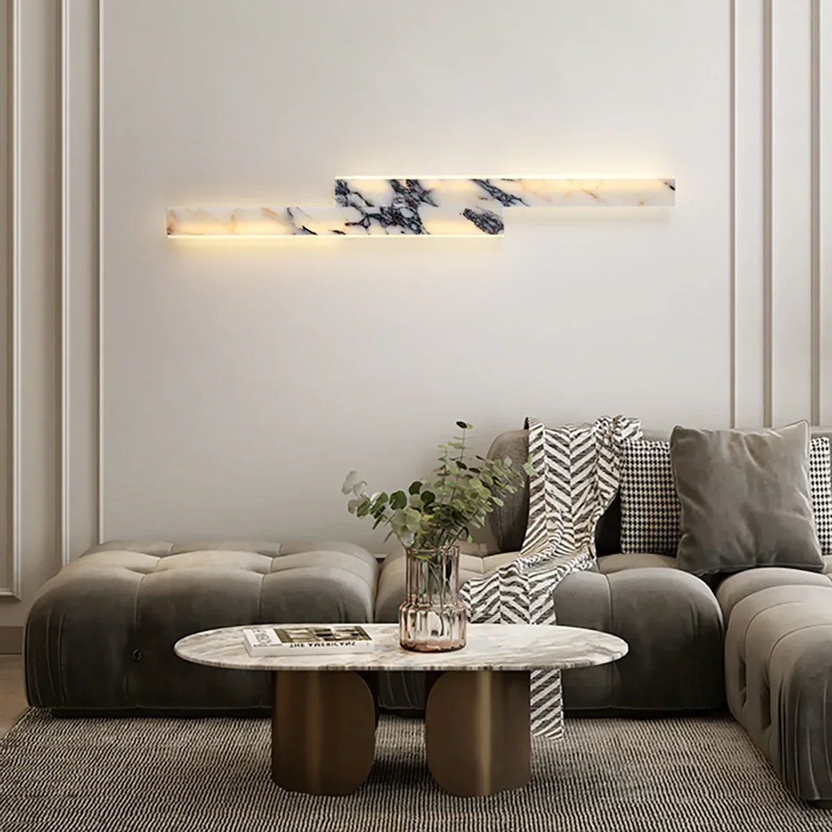Rectangular Marble Linear Wall Lamp