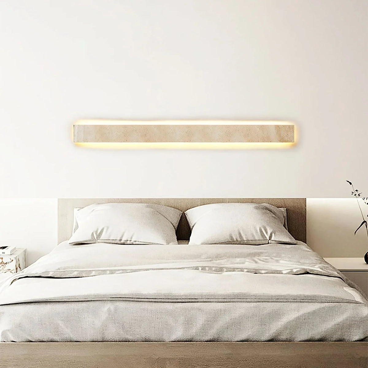 Rectangular Solis Stone Travertine Wall Light