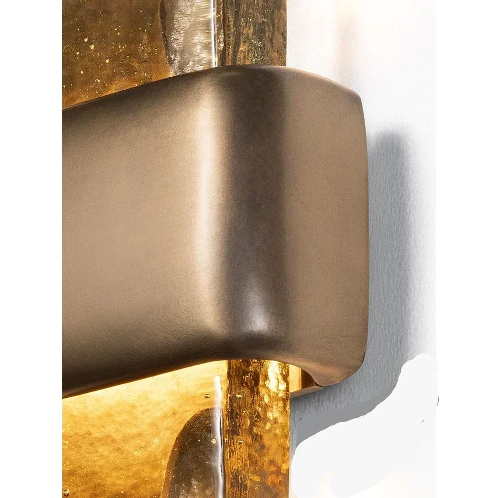 Textured Glass & Brass Wall Sconce | CLGGP57