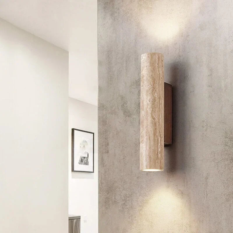 Travertine Cylinder Wall Sconce | CLCC0147