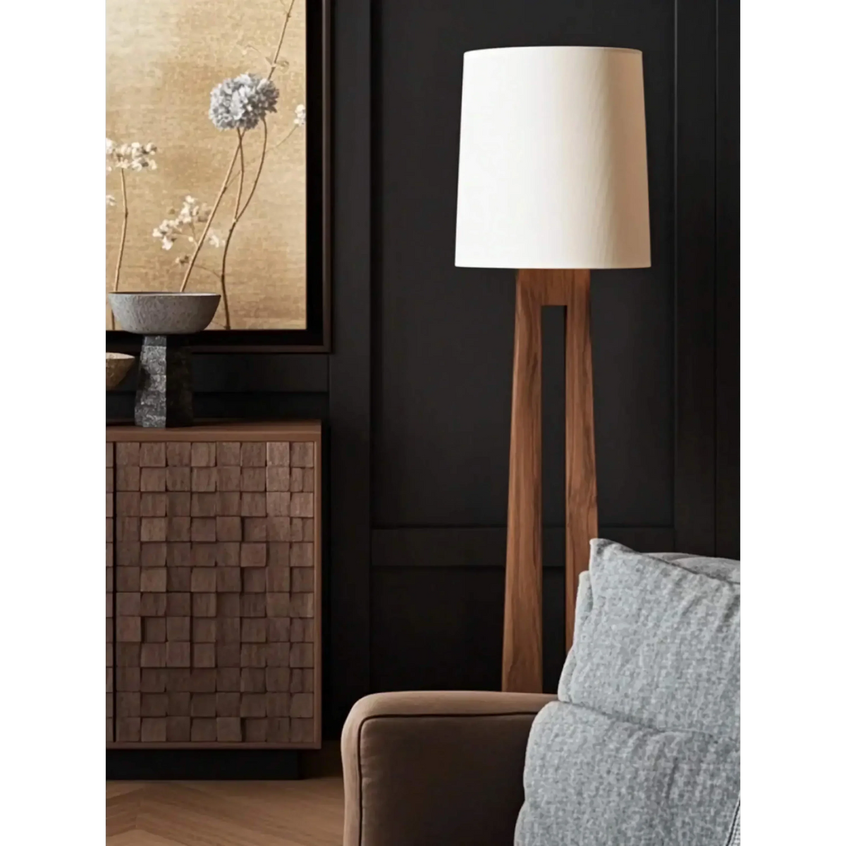 Walnut Split-Column Floor Lamp | CLSSK6002