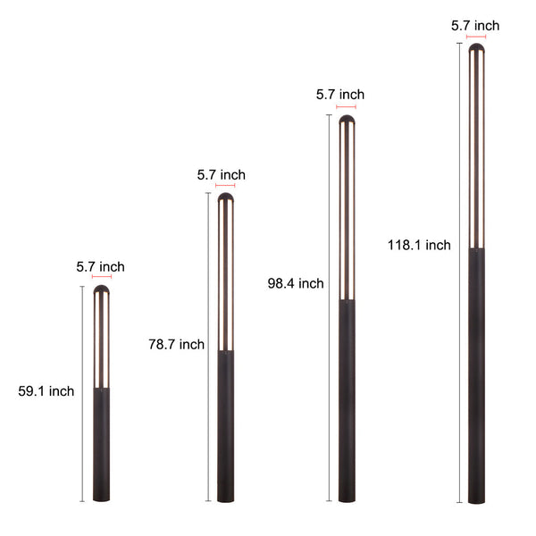 Liorerine Minimalist Residential Outdoor Bollard Lights