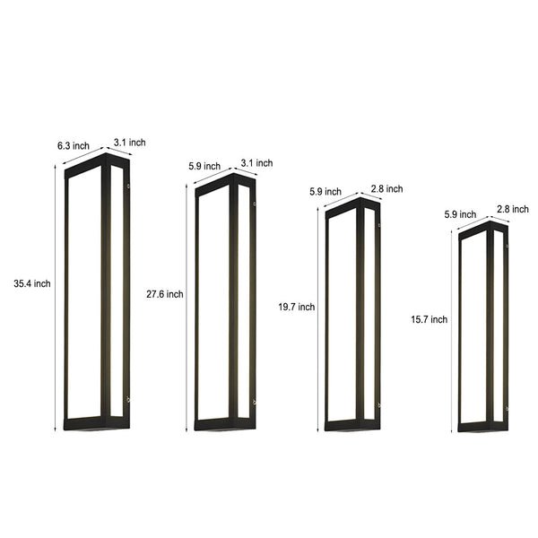 Wealy Rectangular LED Modern Outdoor Exterior Light Wall Lamp