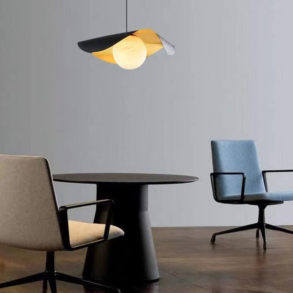 Arisha Modern Nordic Minimalist Metal/Marble Pendant Light, Black