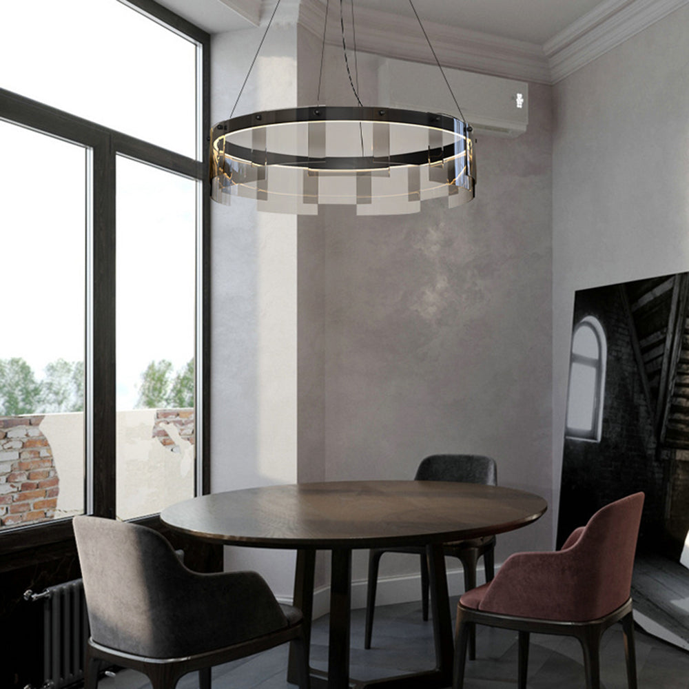Arisha Modern Ring Metal Pendant Light, Black