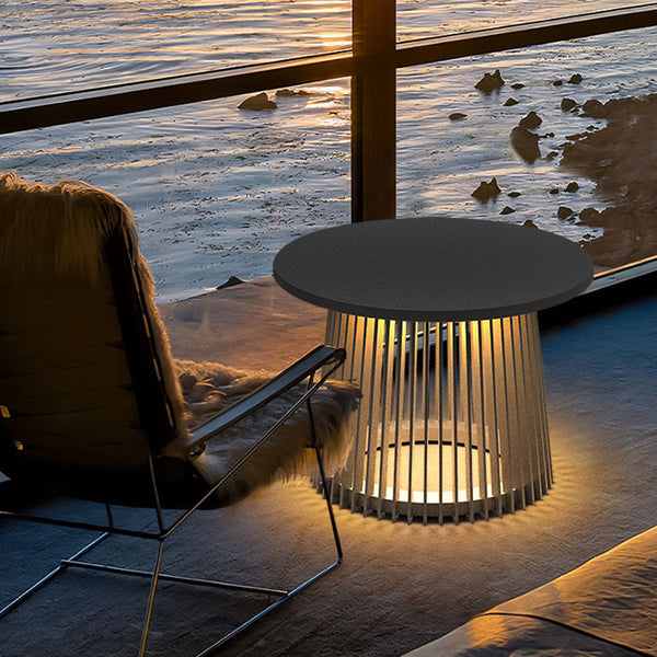 Solar Iron Waterproof Floor Lamp With Table