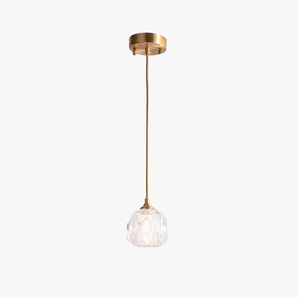 Kristy Diamond Facet Golden Pendant Light, Metal/