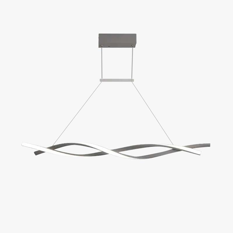 Arisha Pendant Light Linear Double Wave Modern, Metal, Black/Grey, Bedroom
