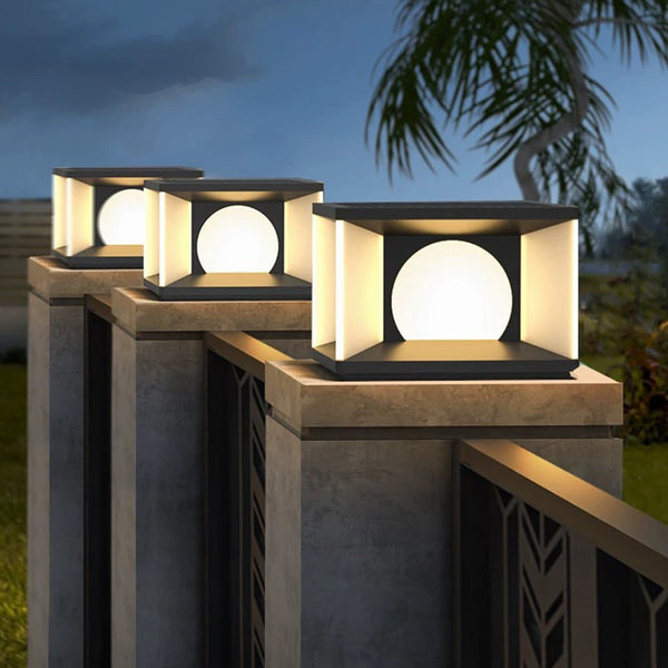 Aria Modern Square Metal Outdoor Light Post