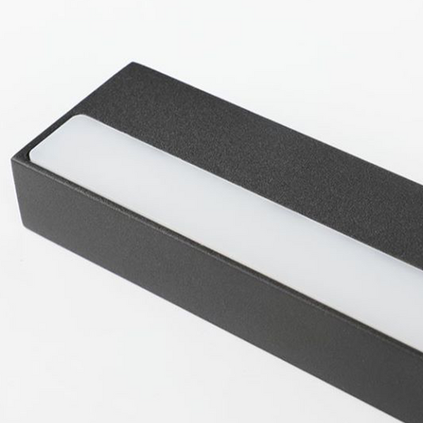 Arisha Modern Rectangular Linear Mirror Front Wall Lamp, Black