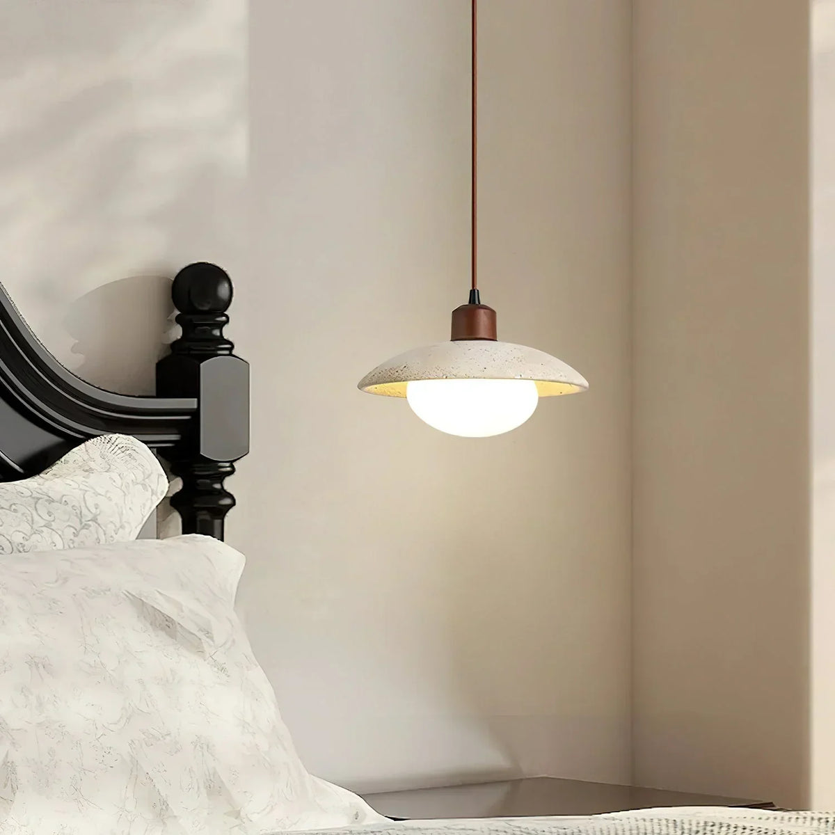 Travertine Glass Noah Disc Pendant Lamp