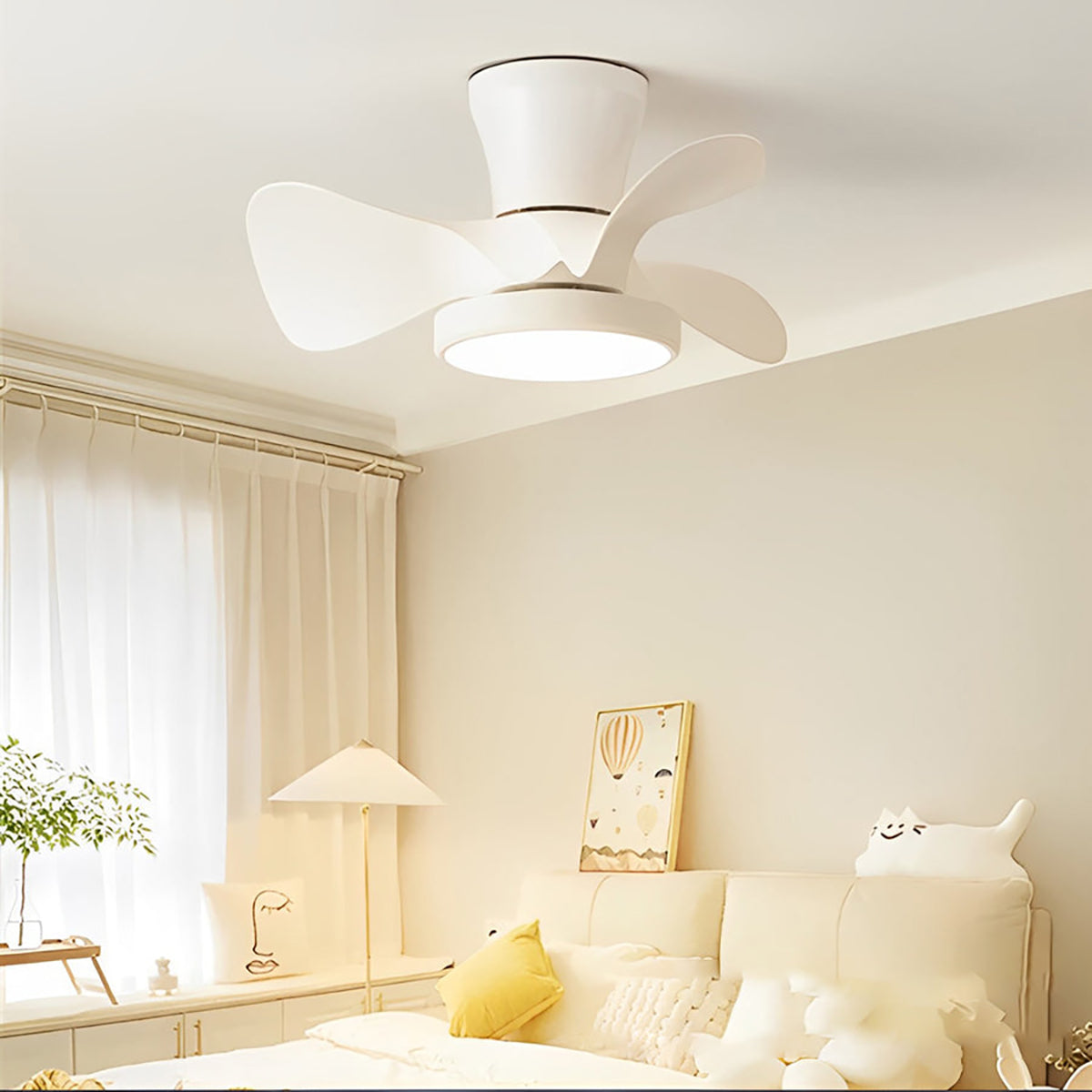 Industrial Round Acrylic Ceiling Fan Light