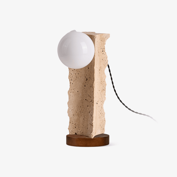 Terra Travertine Orb Table Lamp