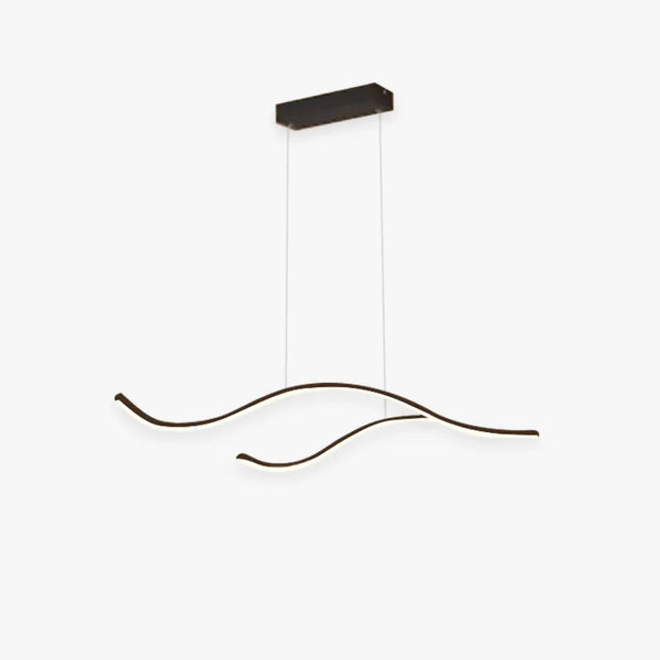 Arisha Curved Linear Pendant Light, Black/Gold