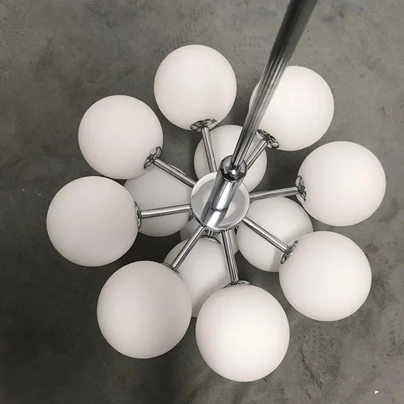 13-Light White Bubble Glass Ceiling Light