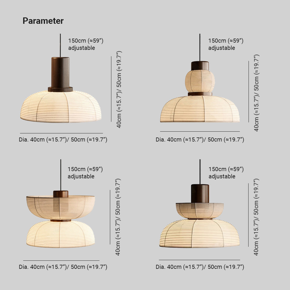 Ritta Pendant Light Neutral Paper Modern Fabric White