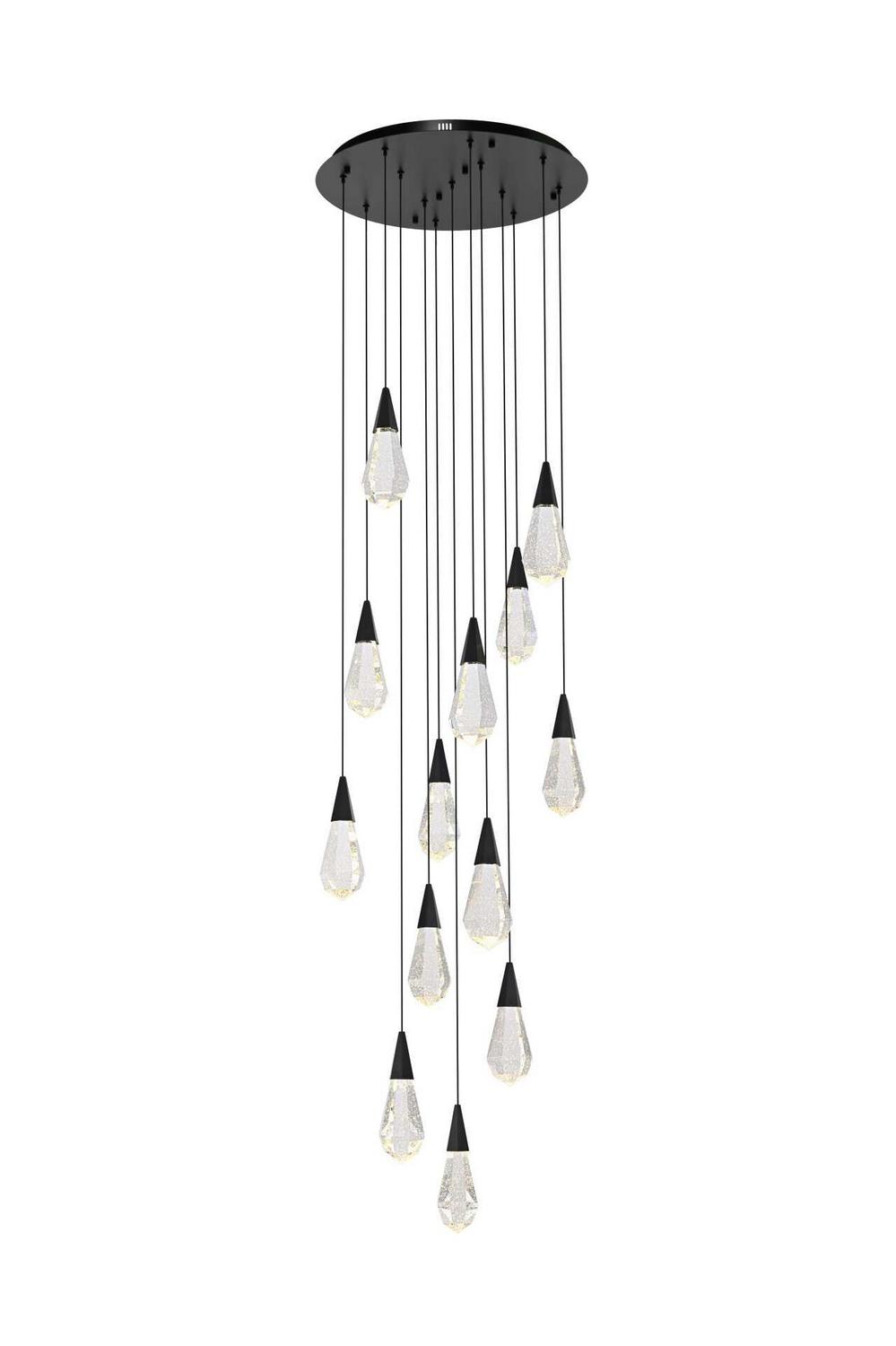Zoruvyx Cluster Crystal Pendant Light Staircase