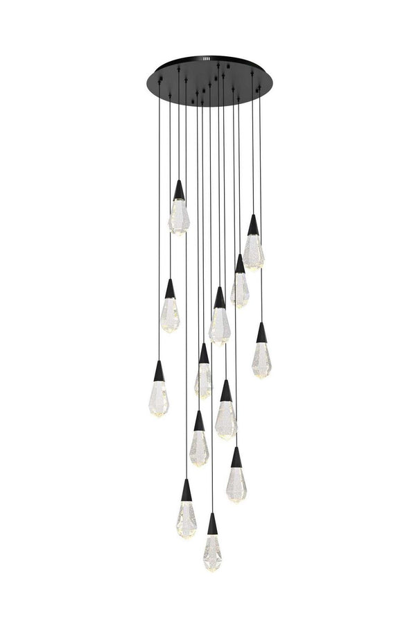 Zoruvyx Cluster Crystal Pendant Light Staircase