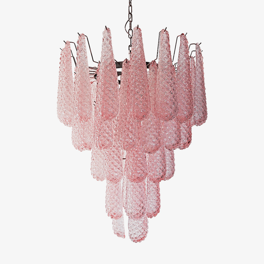 Pink Glass Petals Chandelier