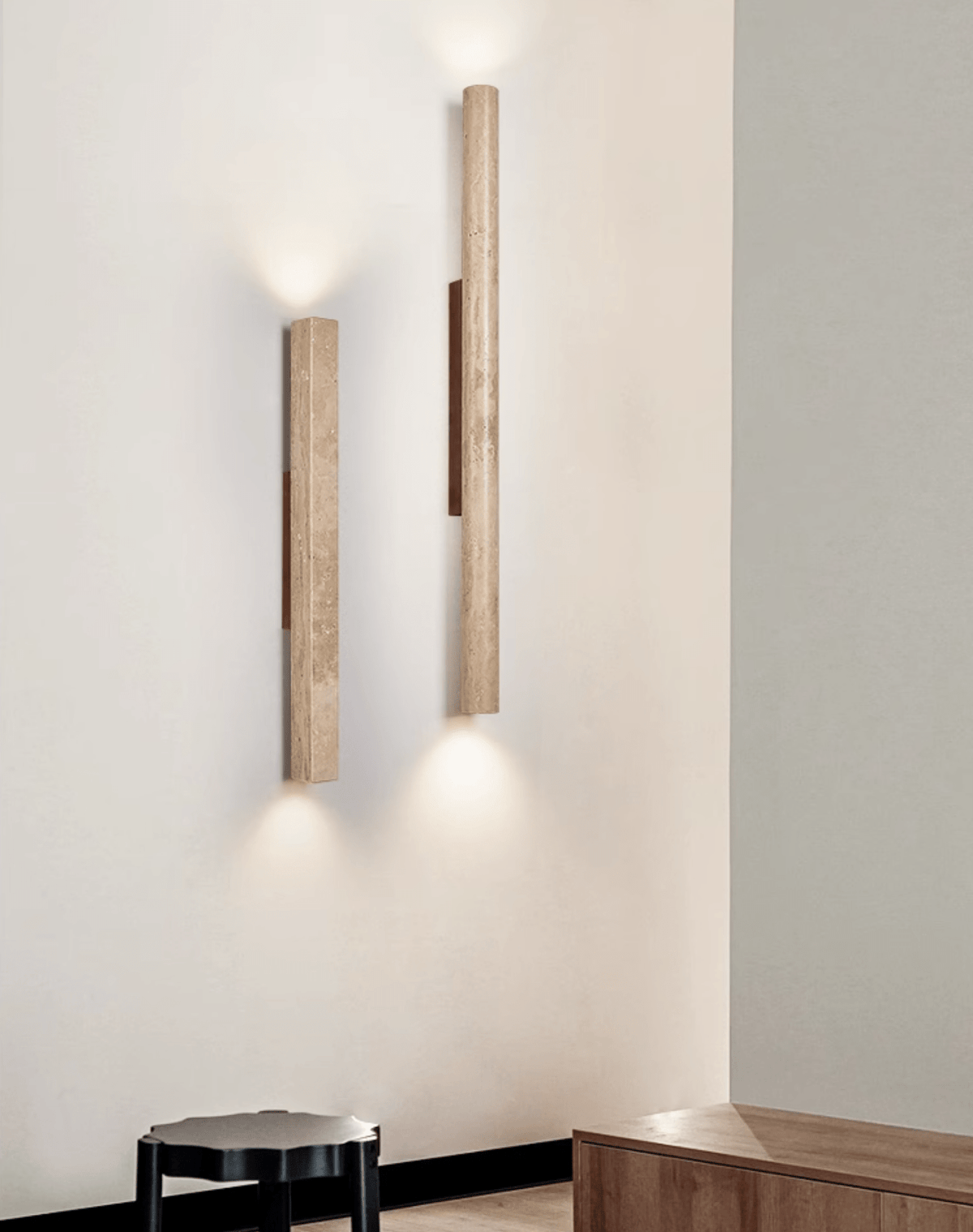 Column Travertine Wall Light