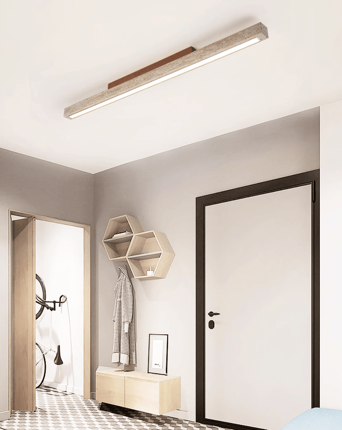 Travertine Column Ceiling Light