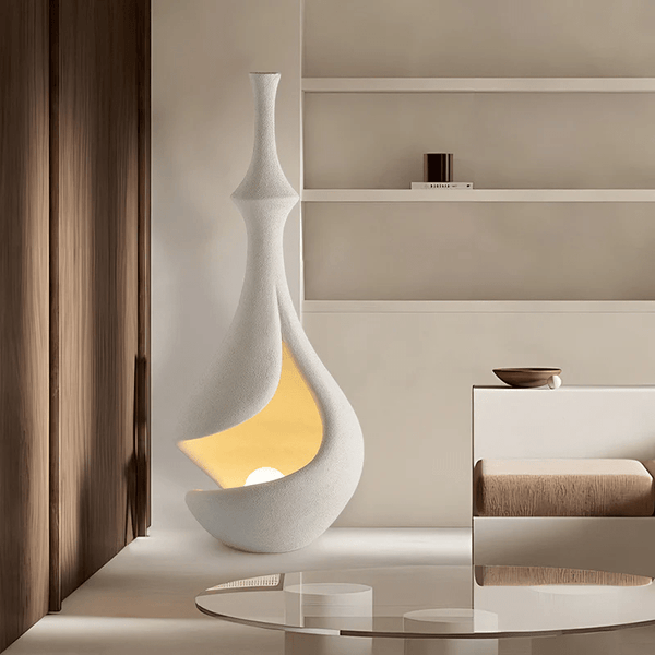 White Sere Vase Floor Lamp