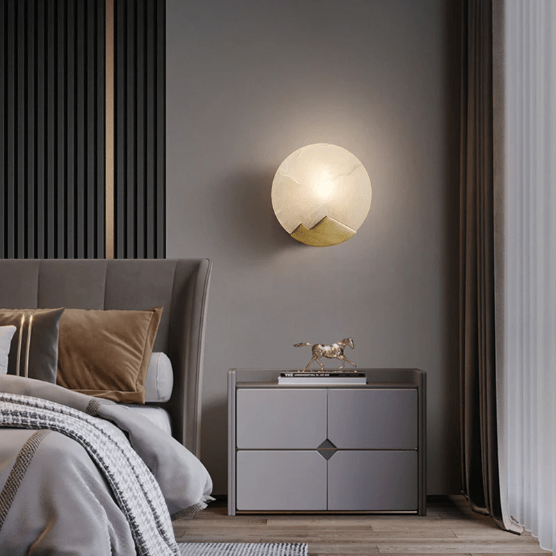 Round Savion Alabaster Wall Lamp