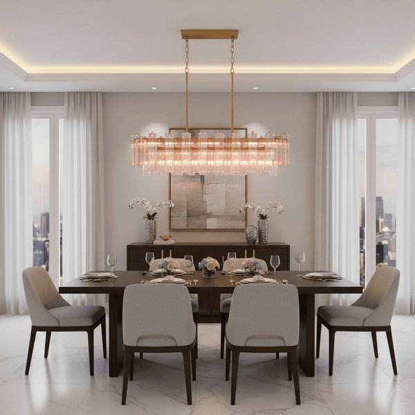 Eiriseon Linear Chandelier Glass Tube Tiered Amber