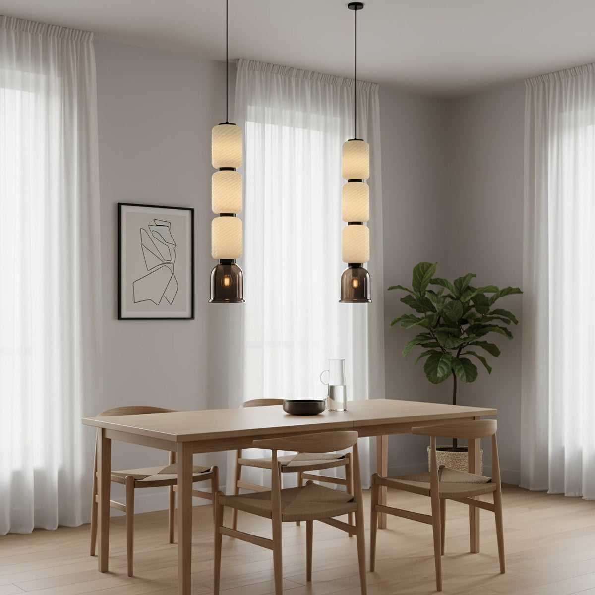 Textured Layered Glass Pendant Light