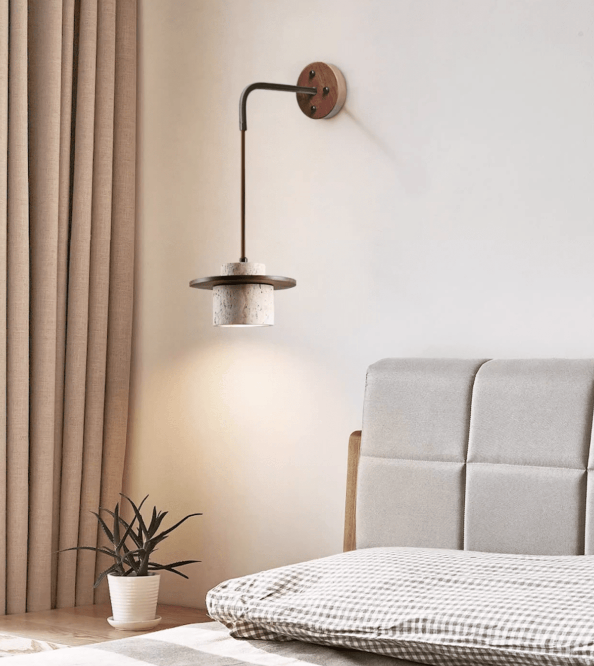 Cylindrical Stone Sconce