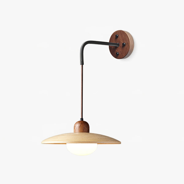 Wooden Saucer Wall Sconce