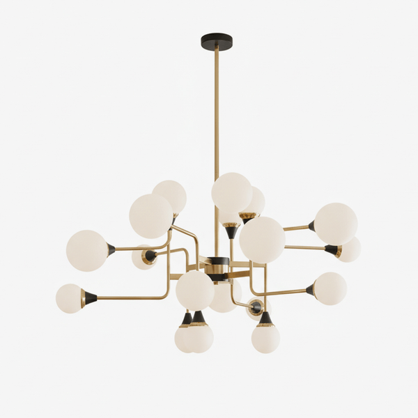 Mid-Century Six-Arm Globe Chandelier