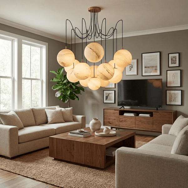 Celestara Alabaster Orb Chandelier