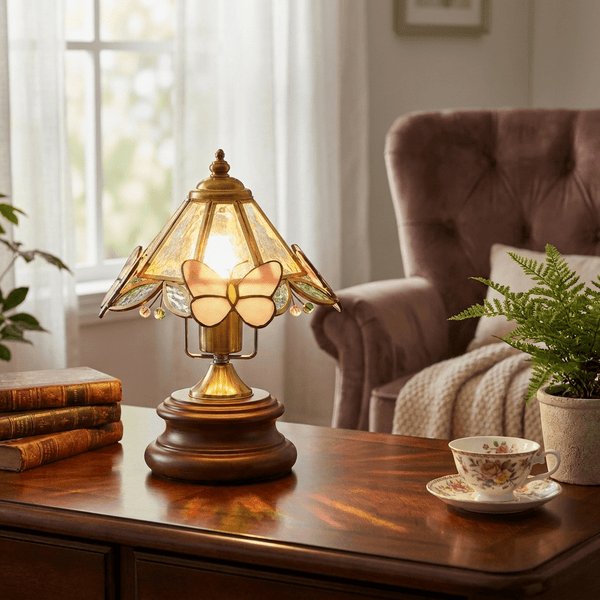 Butterfly Glow Tiffany Table Lamp