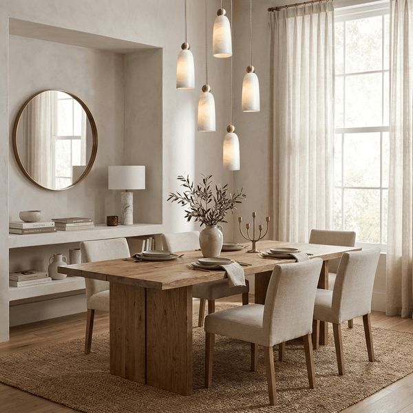 Alabaster Bell Cluster Pendant Lamp