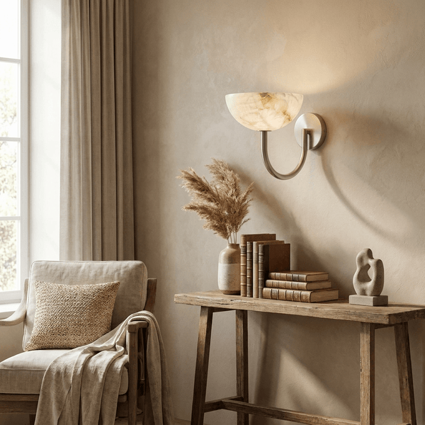 Virelle Alabaster Bowl Wall Sconce