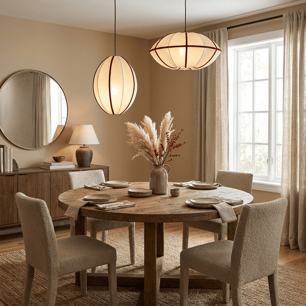 Halo Fabric Globe Pendant Light
