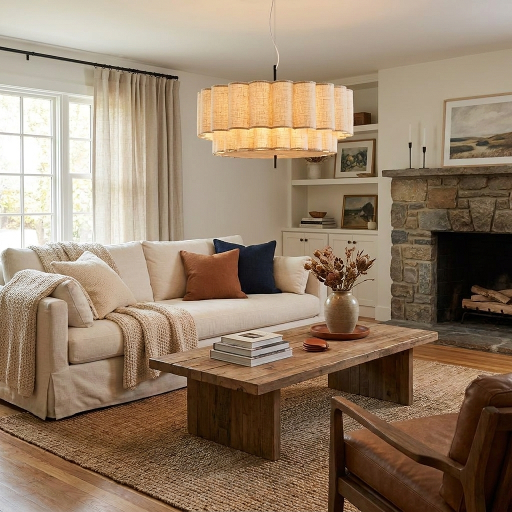 Rowan Fluted Fabric Pendant Lamp