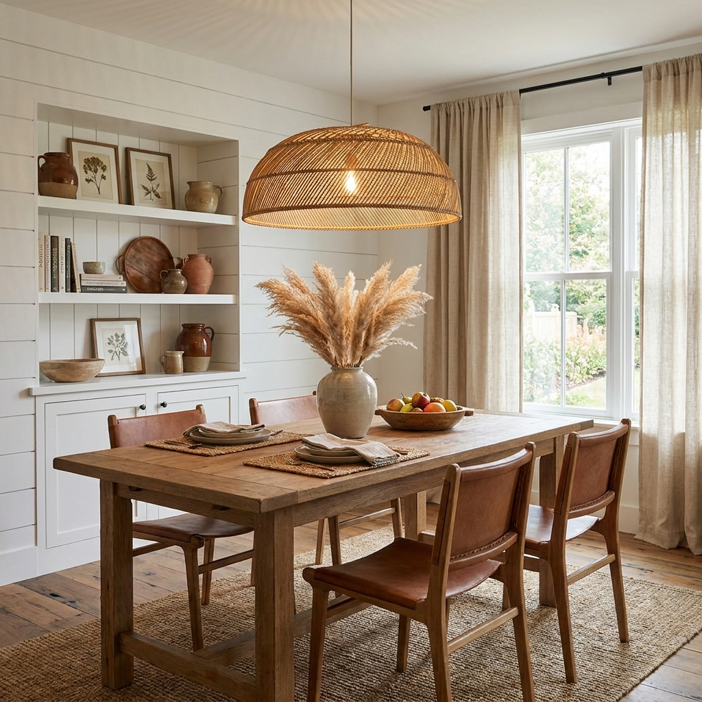 Saucer Woven Rattan Pendant Lamp