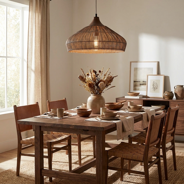 Acorn Woven Rattan Pendant Lamp