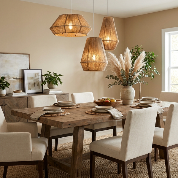 Twine Faceted Rope Pendant Lamp