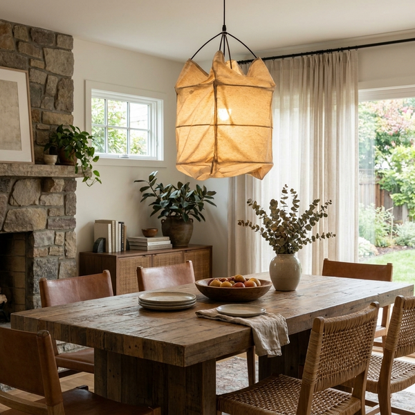 Cocoon Fabric Cage Pendant Lamp