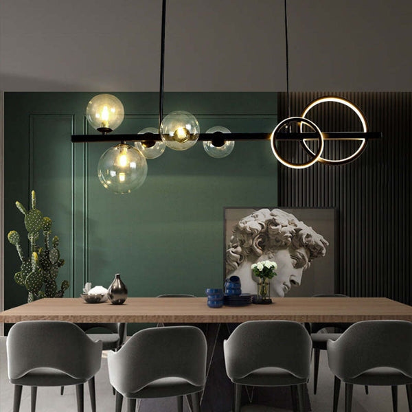 Arisha Pendant Light Bubble Circle Modern Black/Gold, Bedroom
