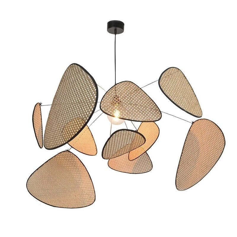 Boho Rattan Pendant Light Dimmable for Dining Room