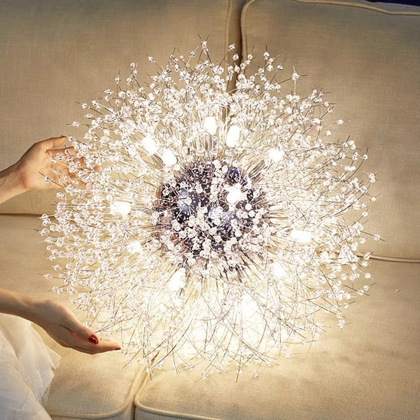 Arisha Elegant Dandelion Minimalist Luxury Pendant Light, Gold/Chorme