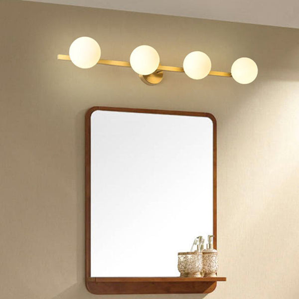 Valentina Retro Globe Linear Metal/Glass Wall Lamp, Gold