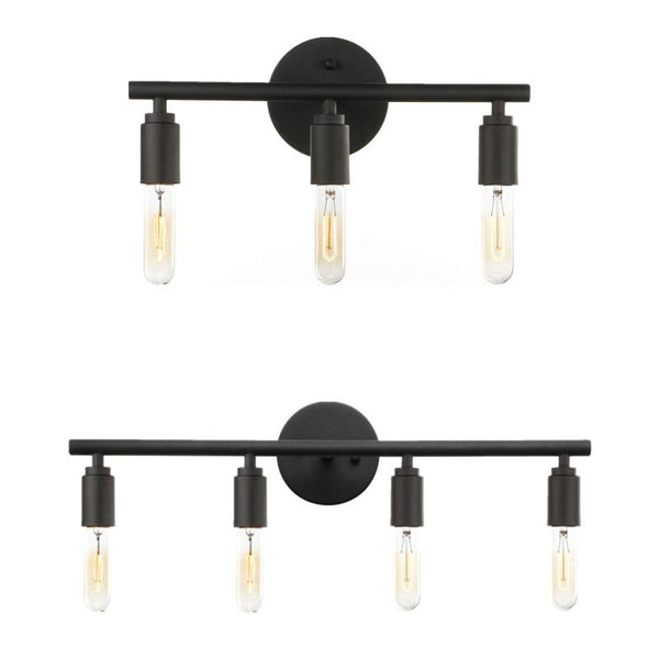 Silva Modern Glass Vanity Wall Lamp, Black, Bathroom, 3/4 Light