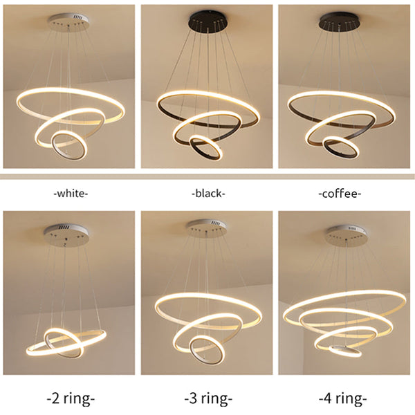 Minimal LED Ring Bedroom Hanging Pendant Light