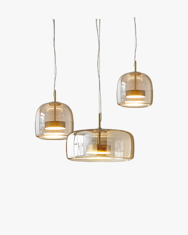 Drum Blown Glass Pendant Light